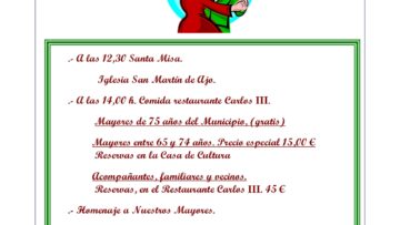 FIESTA HOMENAJE A NUESTROS MAYORES 2024, SE CELEBRARÁ EL DÍA 26 DE OCTUBRE.