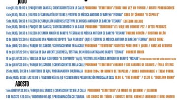 PROGRAMACIÓN CULTURALIA PARA JULIO Y AGOSTO