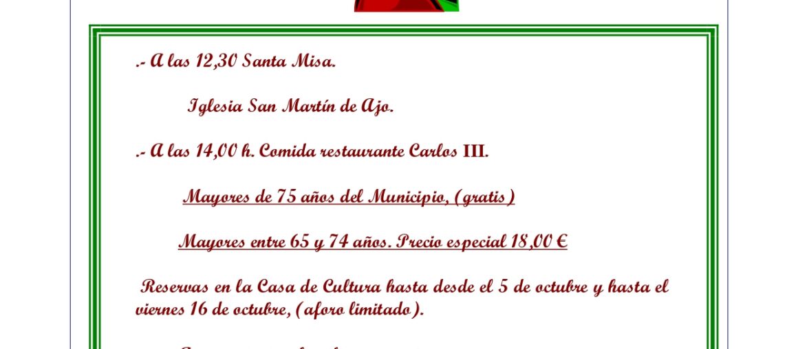HOMENAJE A NUESTROS MAYORES.